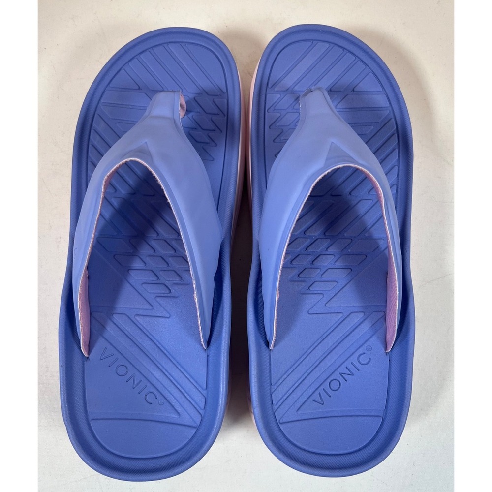 Vionic Sandals Unisex Size M9.5 W11 Purple Restore Thong Recovery Orthotic Shoes - Picture 2 of 6